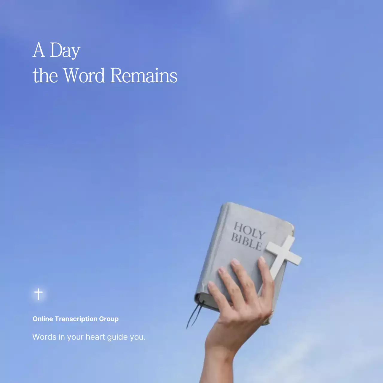 Kampanye iklan Kristen yang bersih dan berwarna biru langit.