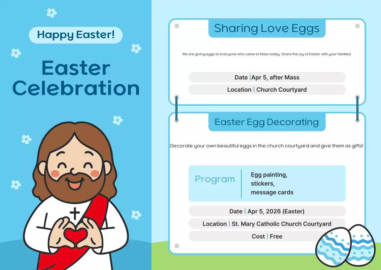 Blue Simple Easter Event Guide