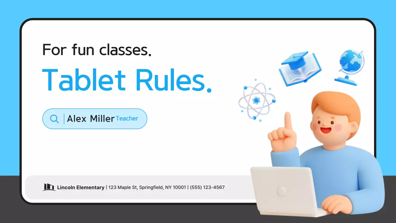 Panduan Pelatihan Etiket Tablet Sederhana Warna Biru