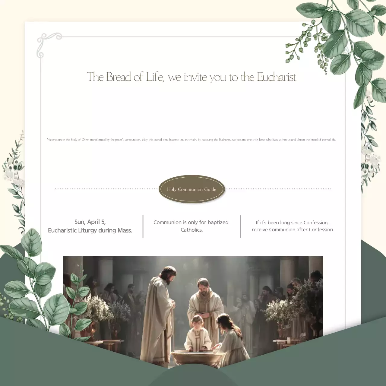 Panduan Lilin Ekaristi Hijau Sederhana