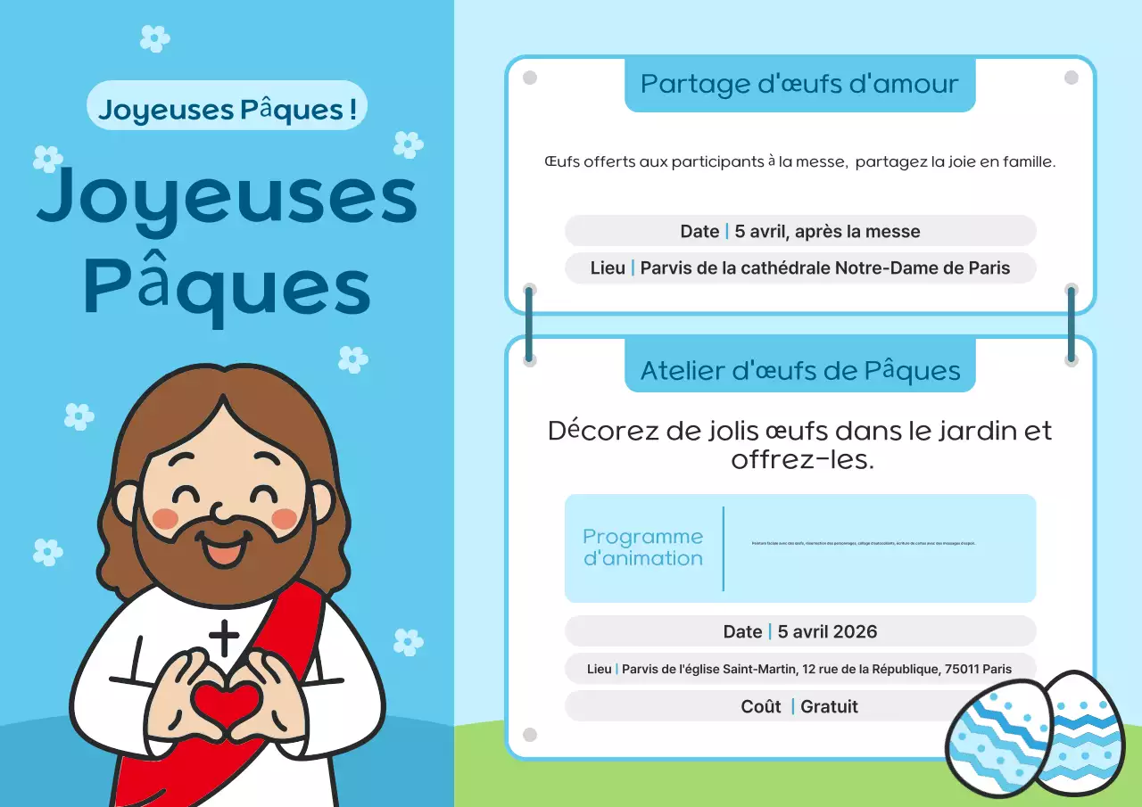 Guide des événements de Pâques Blue Simple