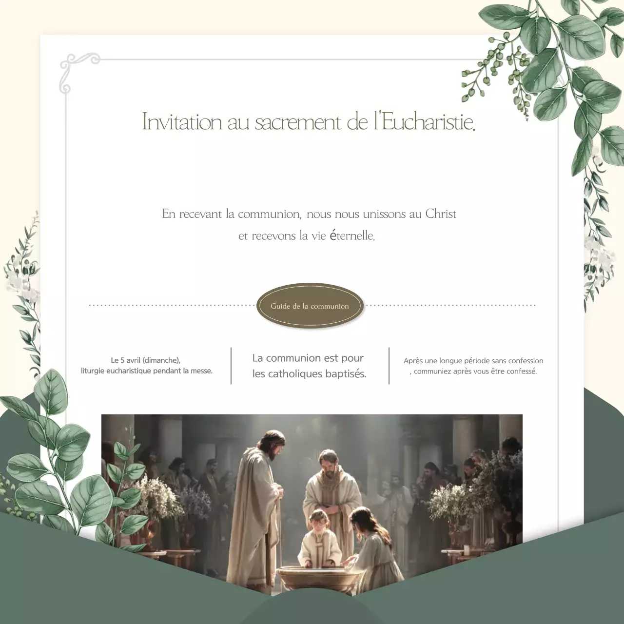 Guide de la bougie eucharistique verte simple