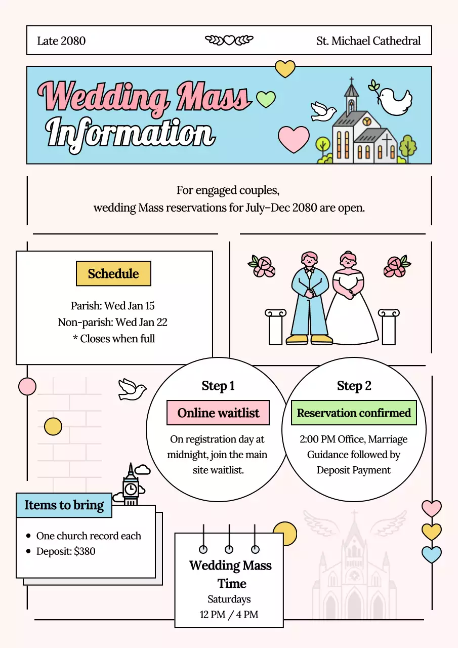 핑크 심플 웨딩 가이드