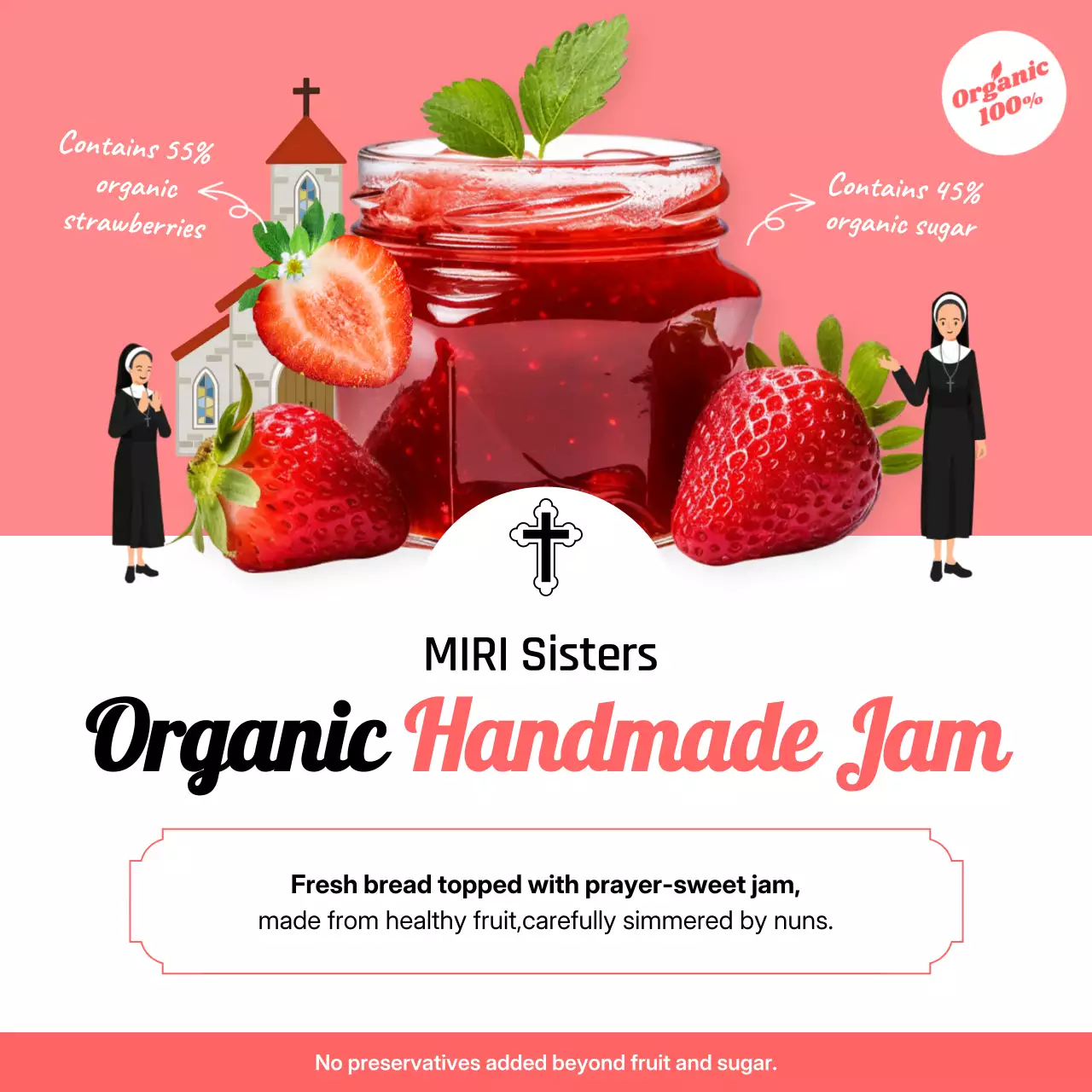 핑크 심플 푸드 광고