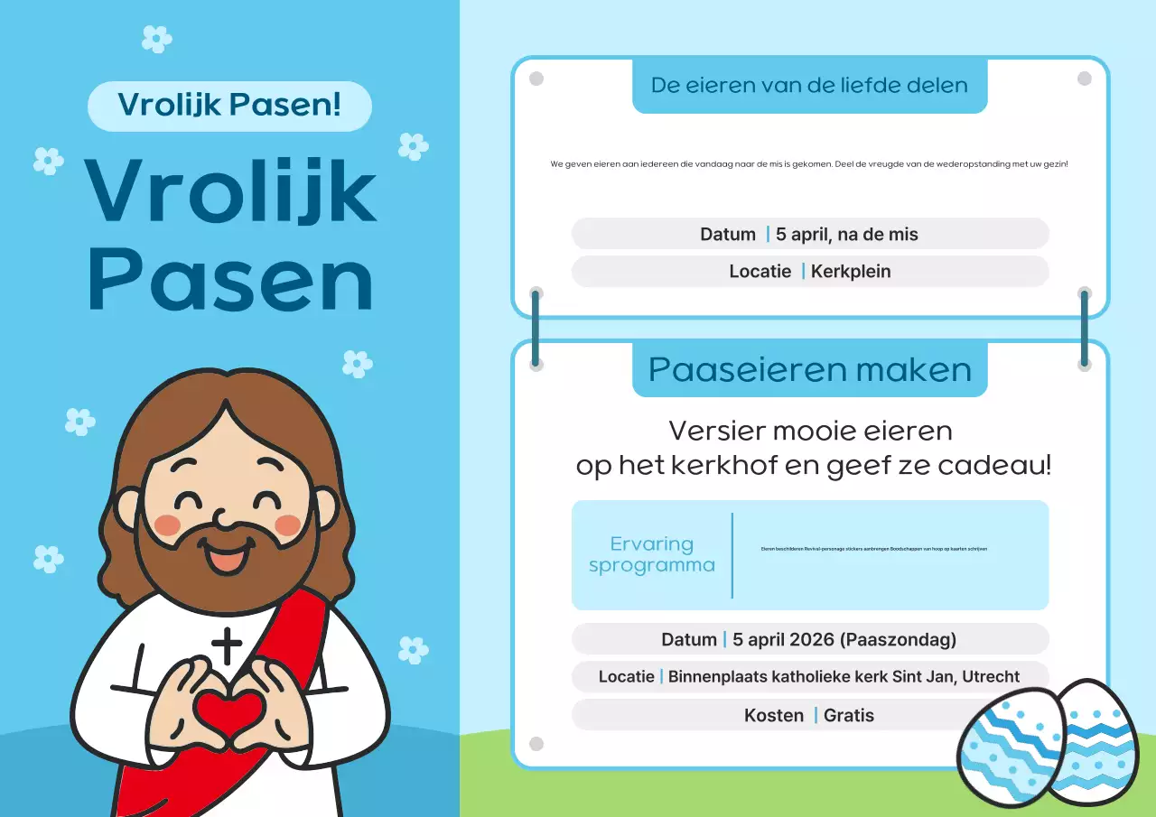 Blauwe eenvoudige paasevenementengids