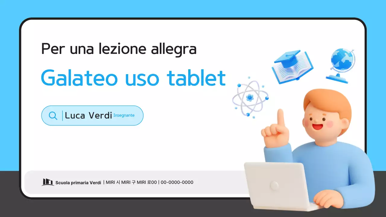 Guida alla formazione sull'etichetta del tablet semplice blu