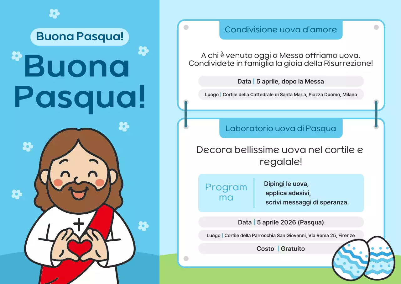 Guida semplice agli eventi pasquali in blu