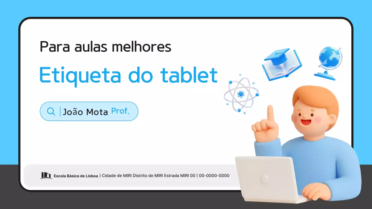 Guia de Treinamento de Etiqueta para Tablets Simples e Azuis