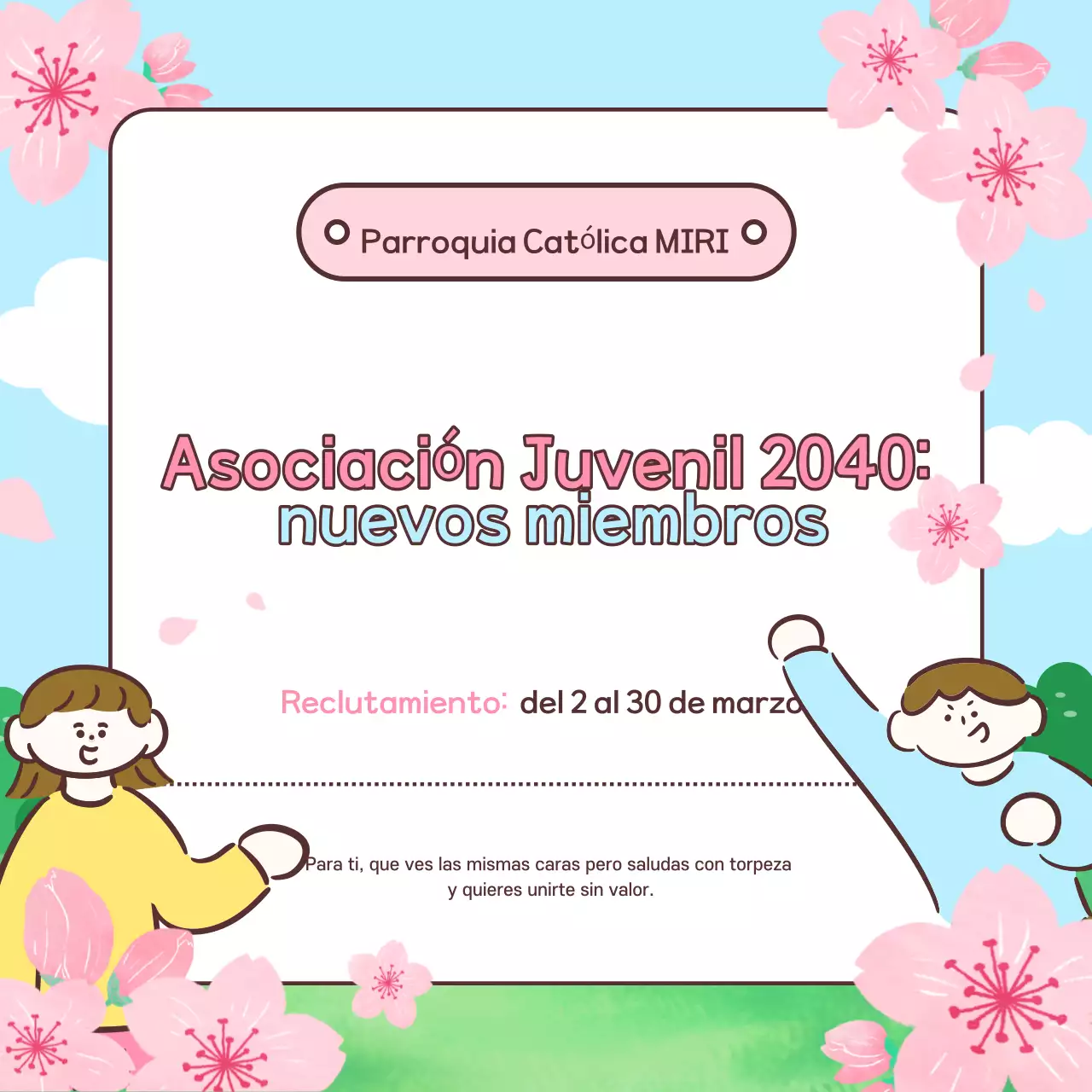 Guía de reclutamiento de la Asociación Católica de Jóvenes Azul Cielo Lindo