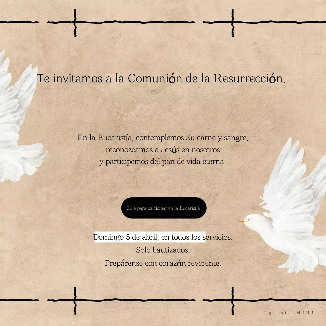 Guía de invitaciones de Pascua en tonos beige limpios