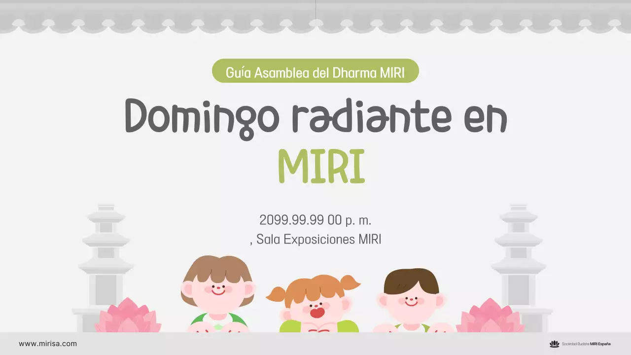 Guía del servicio de Dharma para niños de Gray Simple