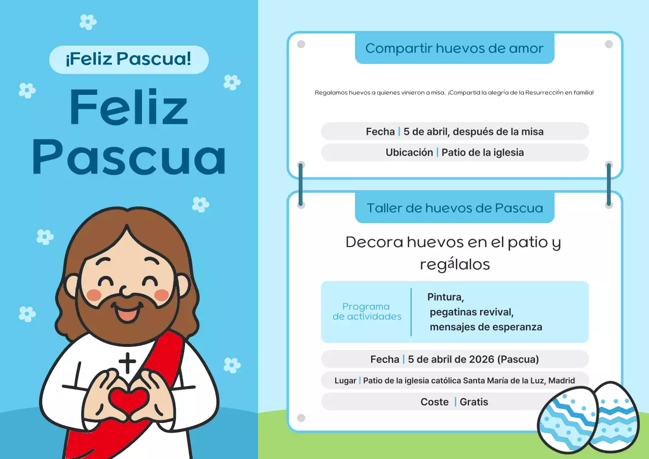 Guía sencilla de eventos de Pascua en azul