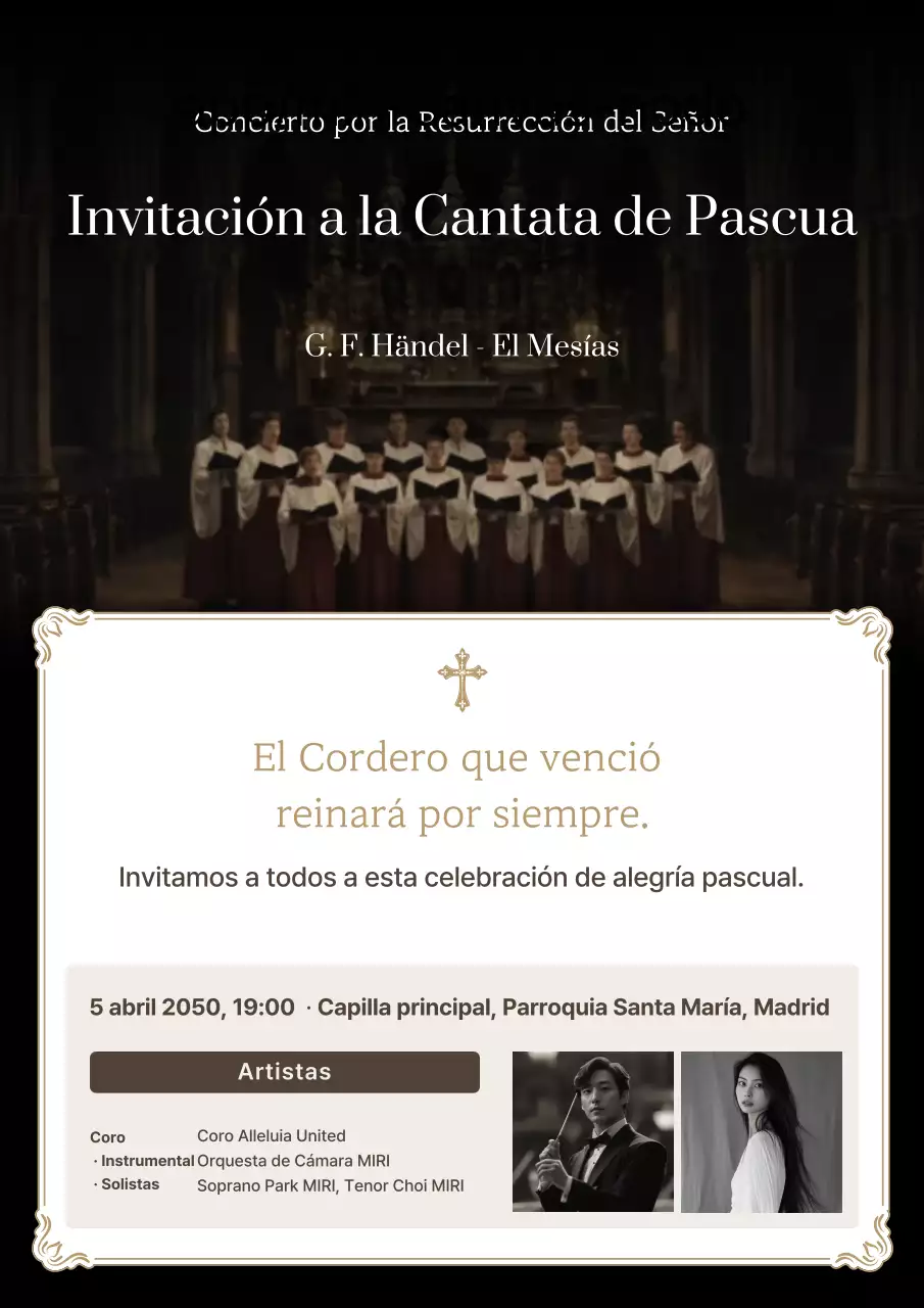 Invitación al Concierto Clásico de Pascua Beige