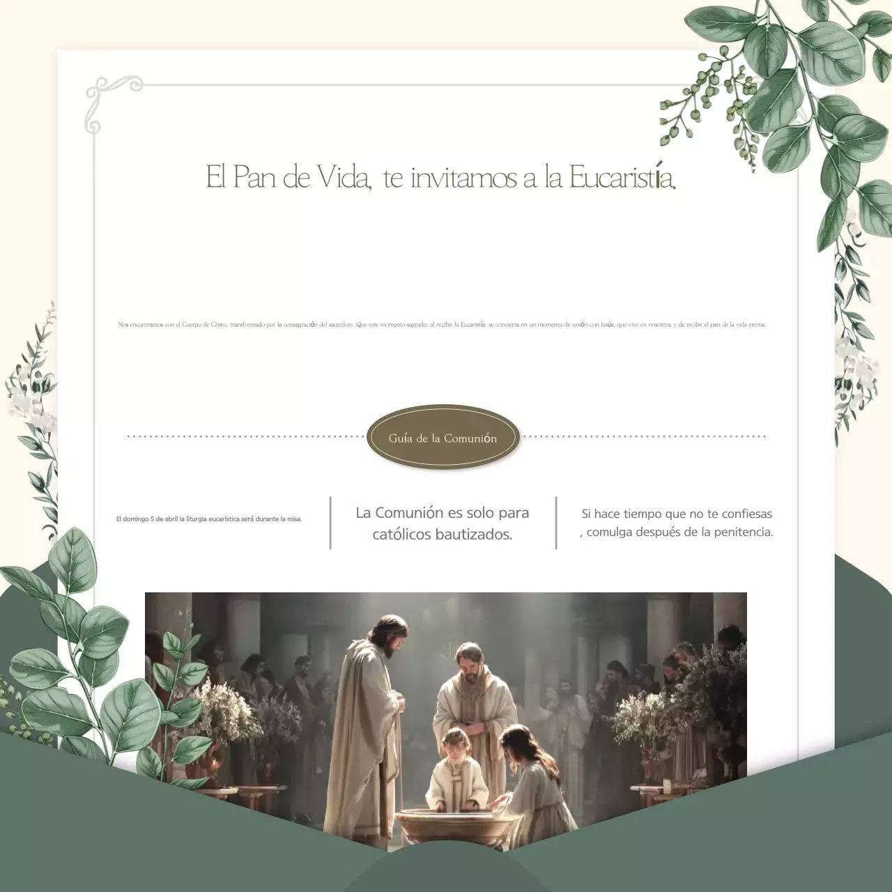 Guía para velas eucarísticas verdes sencillas