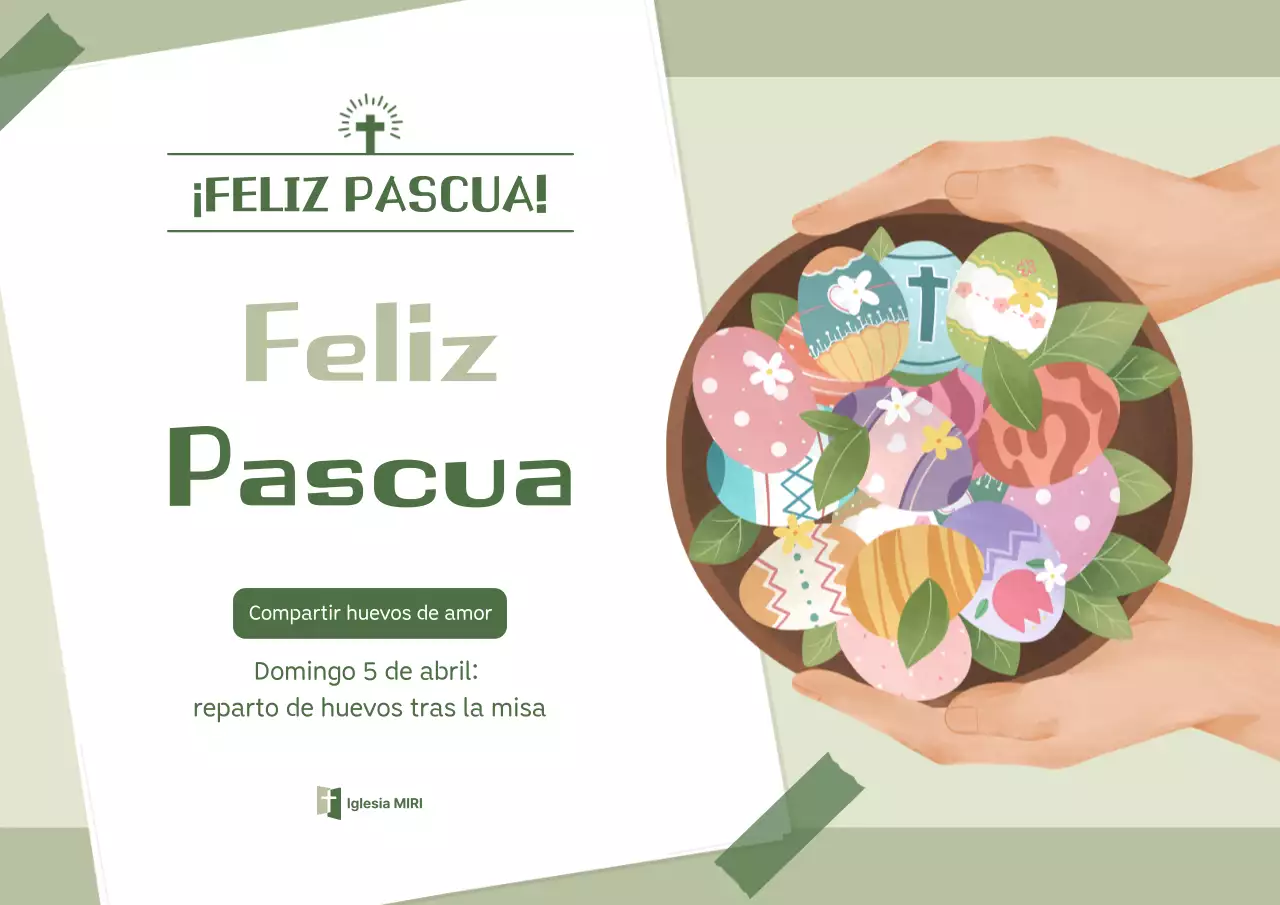 Evento de Pascua minimalista verde