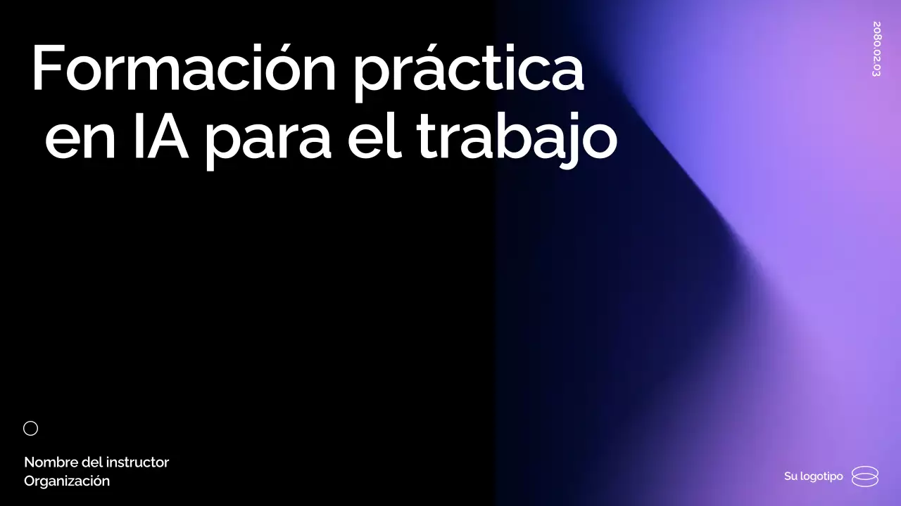 Presentación de la guía de entrenamiento de inteligencia artificial Purple Modern