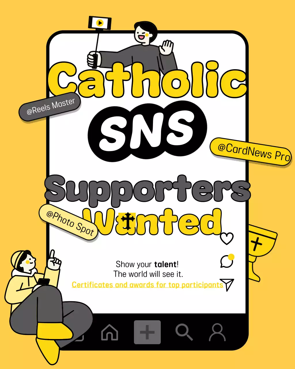 Yellow Simple Catholic SNS Recruitment