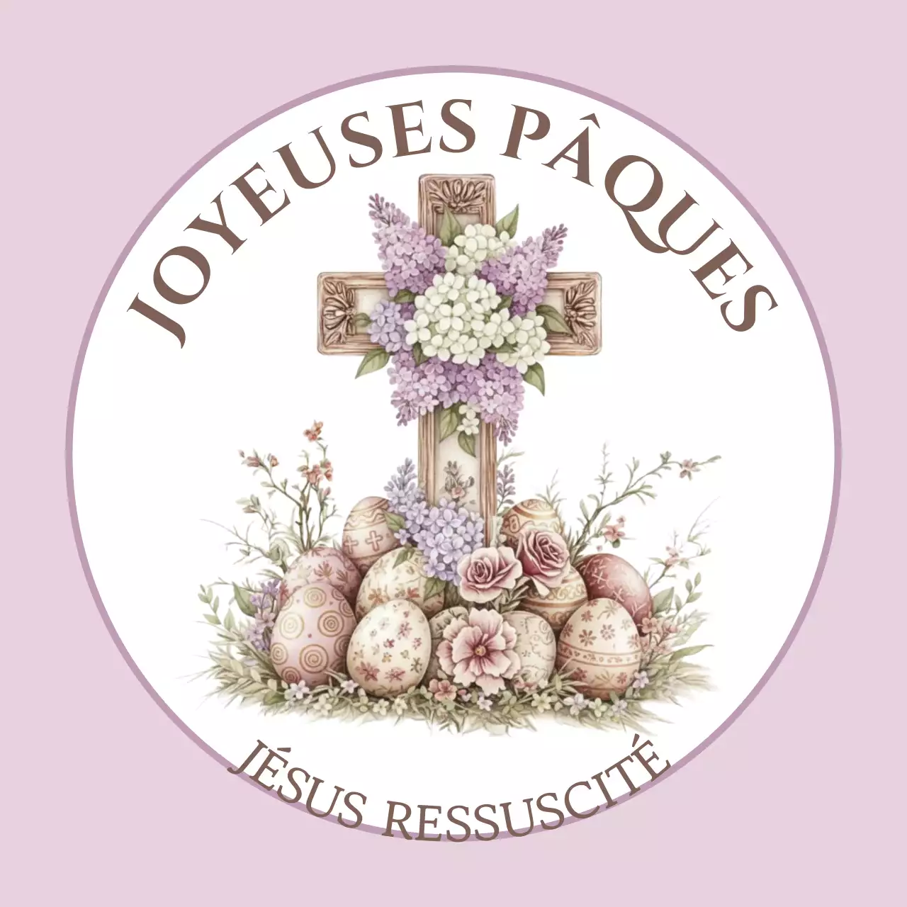 Fête de Pâques rose et mignonne