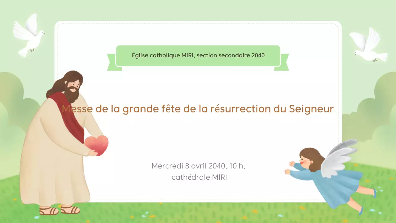 Guide de la messe de Pâques minimaliste verte