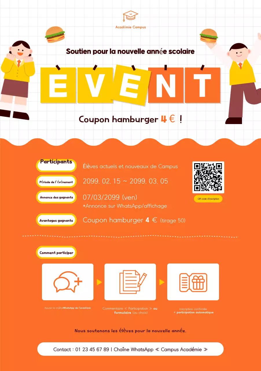 Informations sur l'événement de soutien pour la rentrée universitaire d'Orange Simple Academy