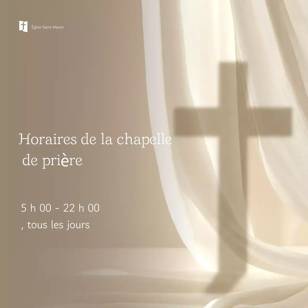 Guide simple beige pour la salle de prière