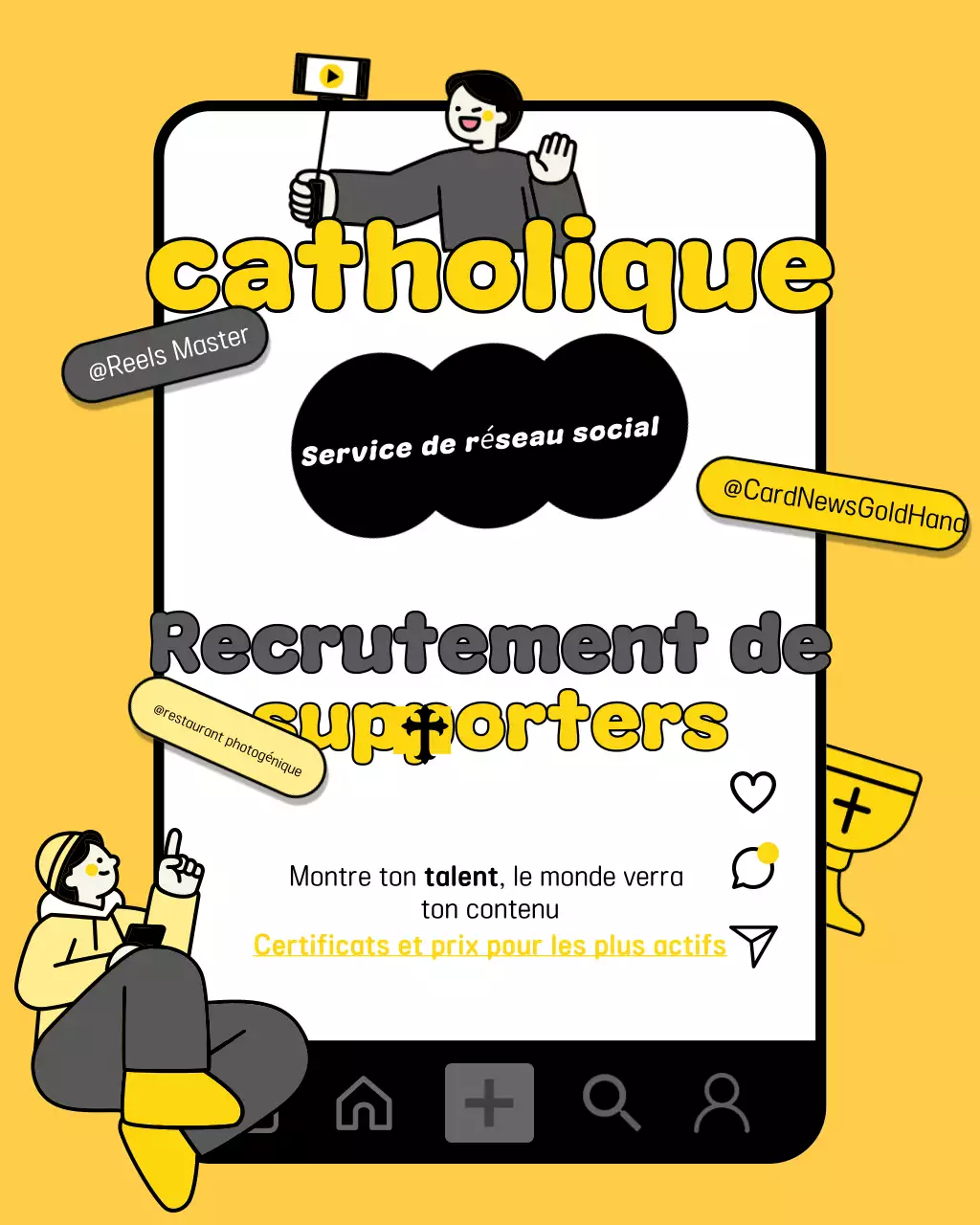 Recrutement SNS catholique simple jaune