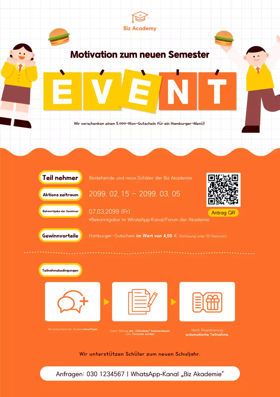 Informationen zu Unterstützungsveranstaltungen der Orange Simple Academy zum neuen Semester