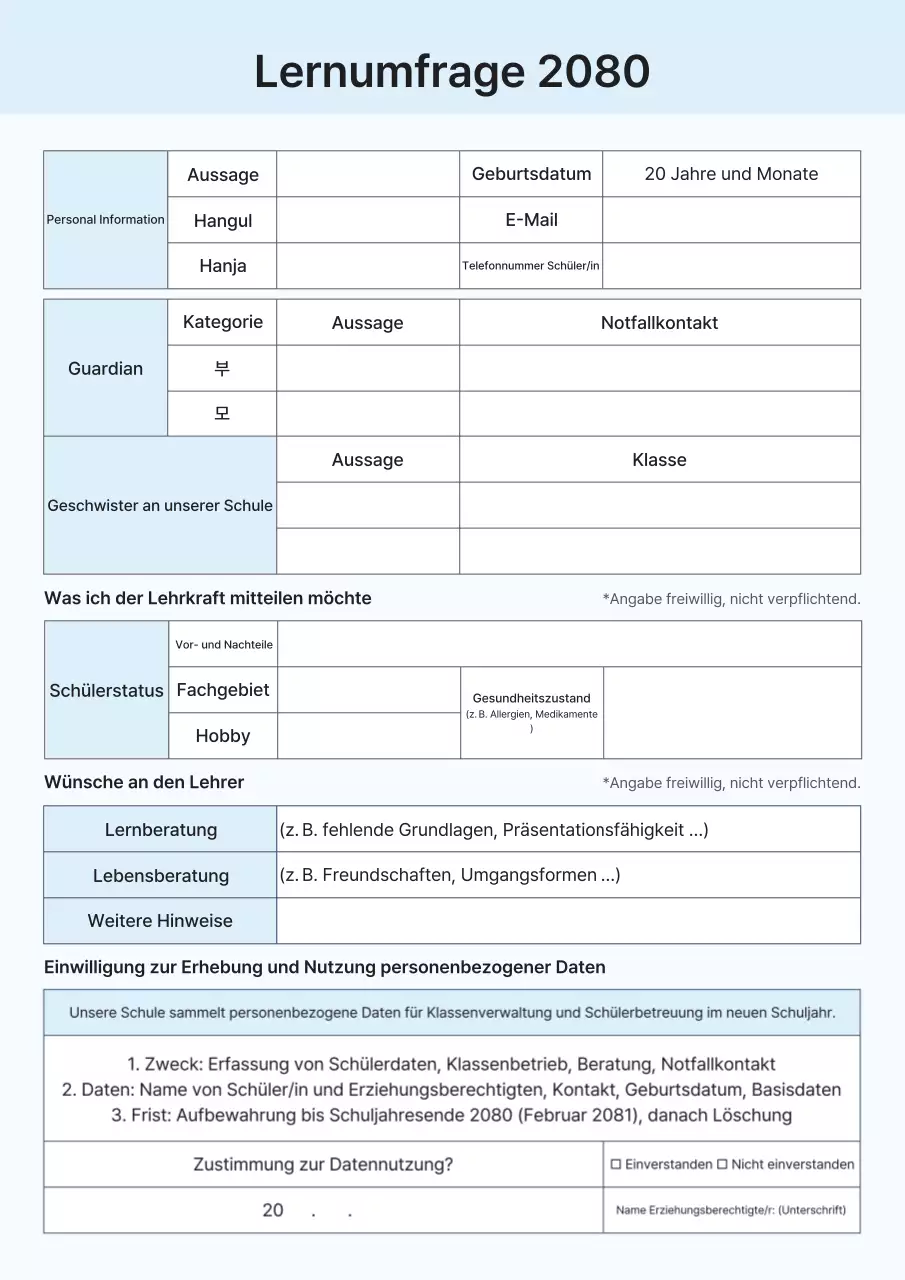 Leitfaden zur Blue Clean Learning Environment Survey