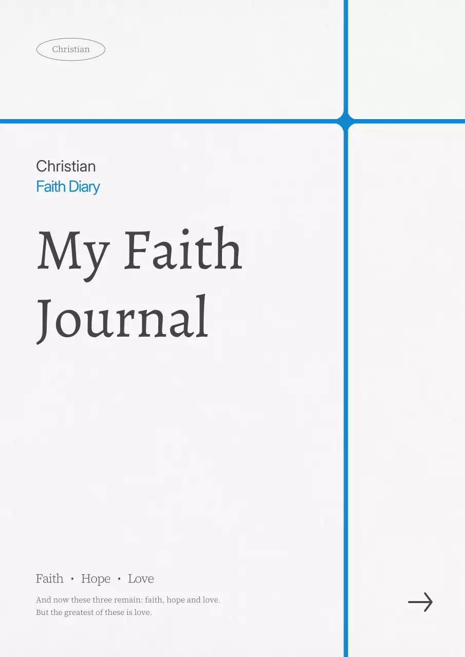 blue minimalist faith diary guide