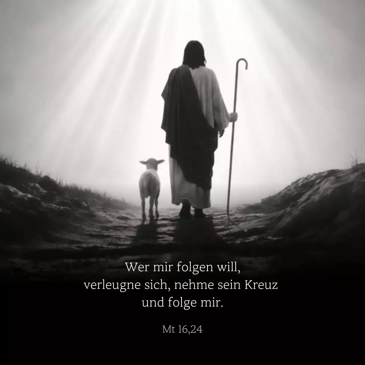 Einfache religiöse Zitate in Schwarz-Weiß