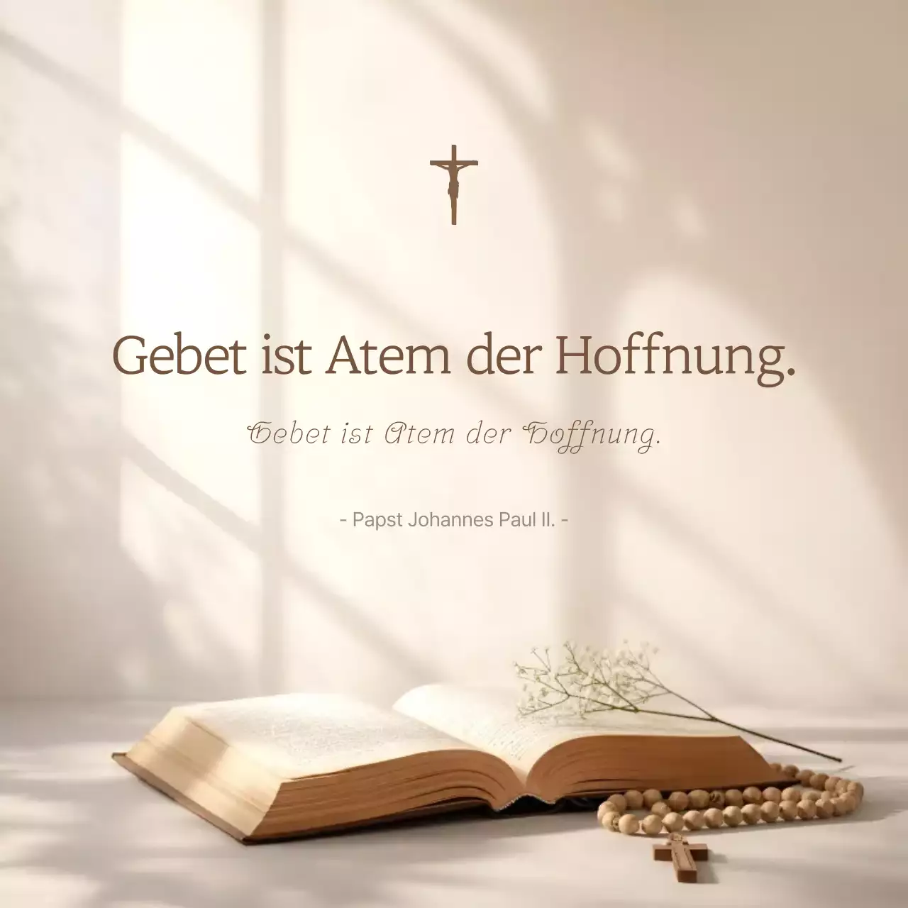 Beige Einfache Gebetszitate