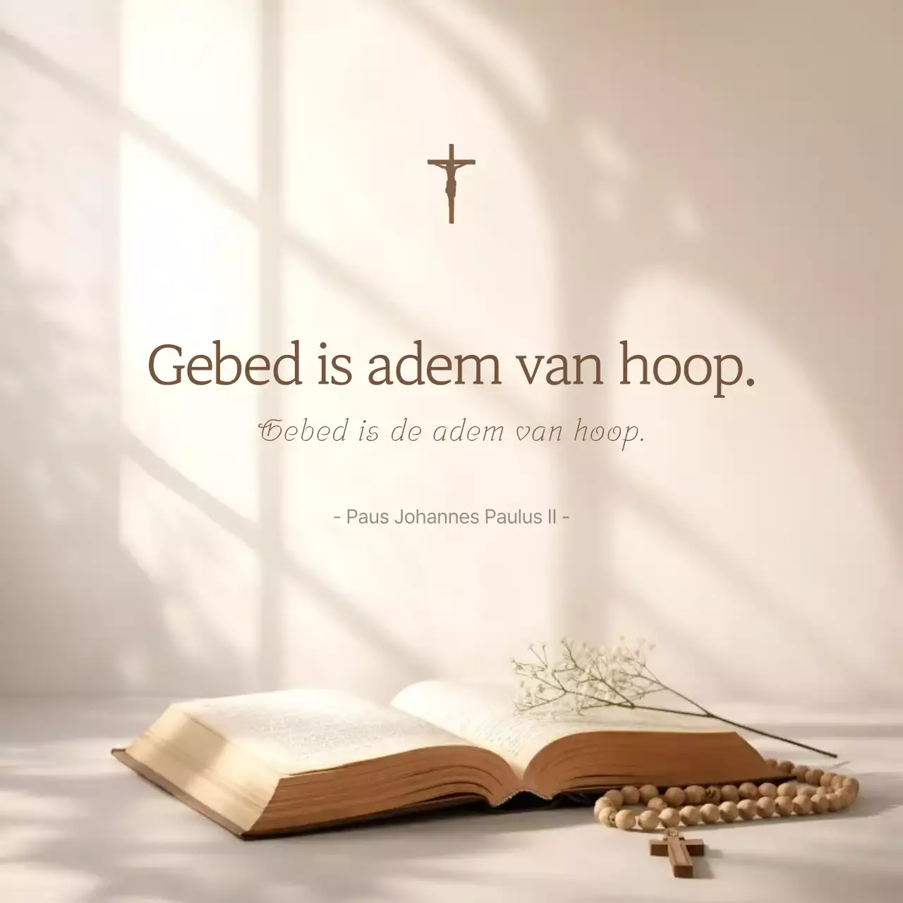 Beige Eenvoudige Gebedscitaten