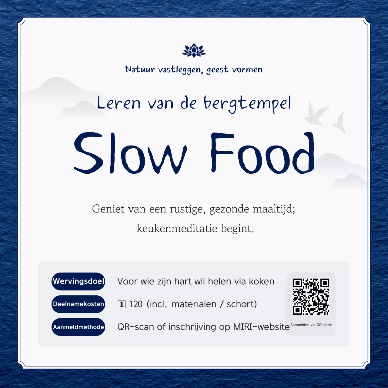 Blue Clean Cooking Meditatie Wervingsgids