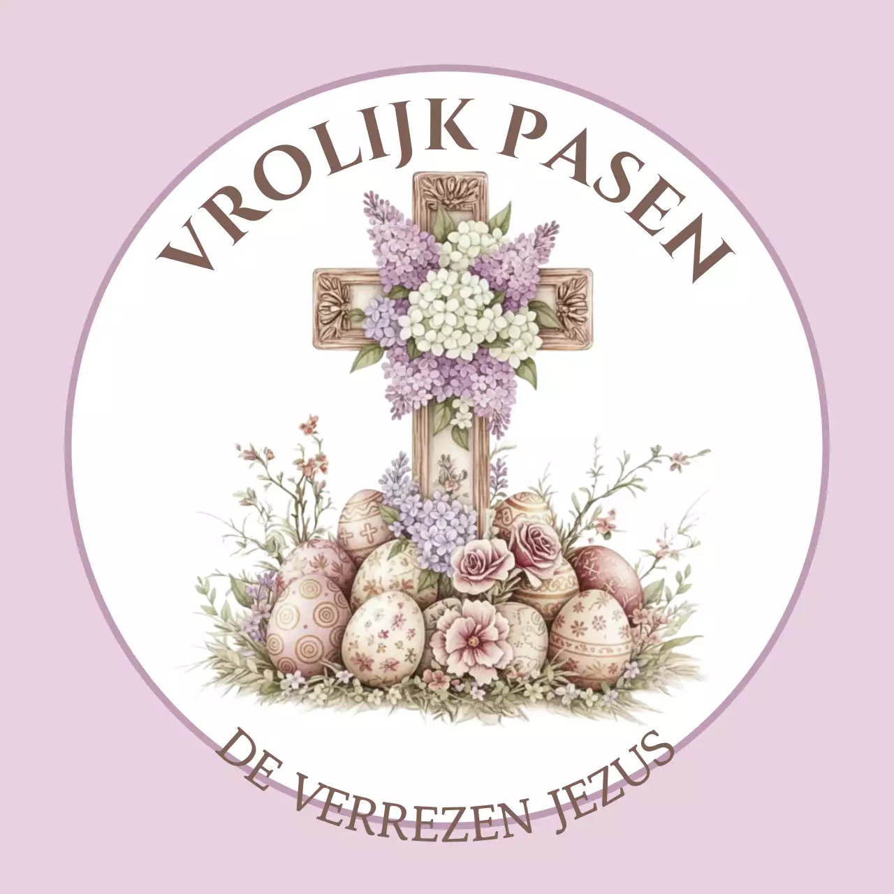 Roze en schattige paasviering