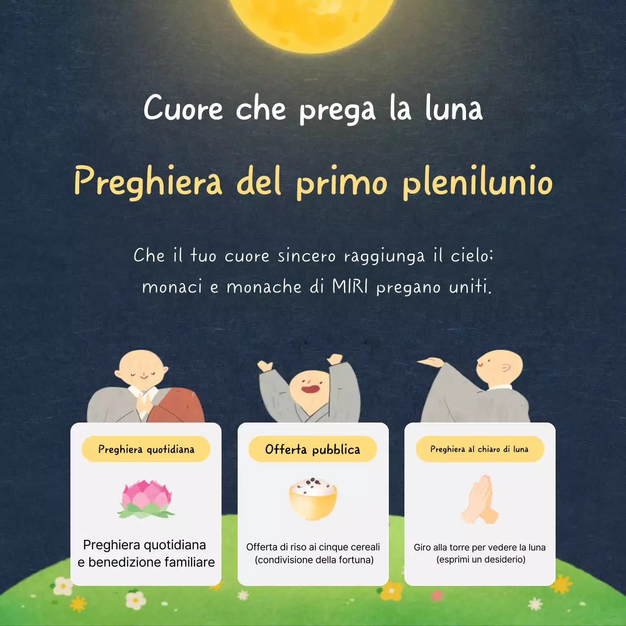 Guida alla preghiera semplice e gialla per la prima luna piena