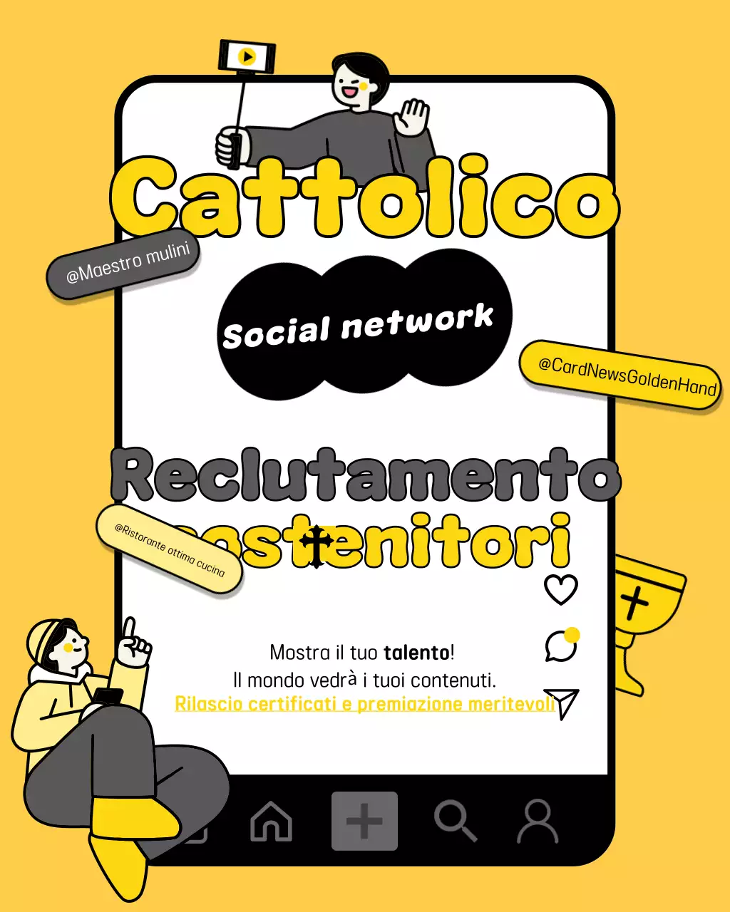 Reclutamento SNS cattolico semplice giallo