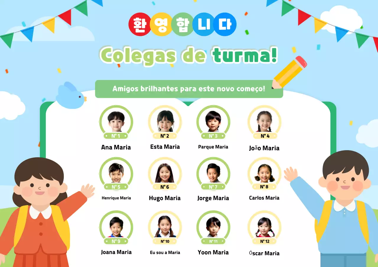 Introdução aos adoráveis ​​amigos verdes da escola