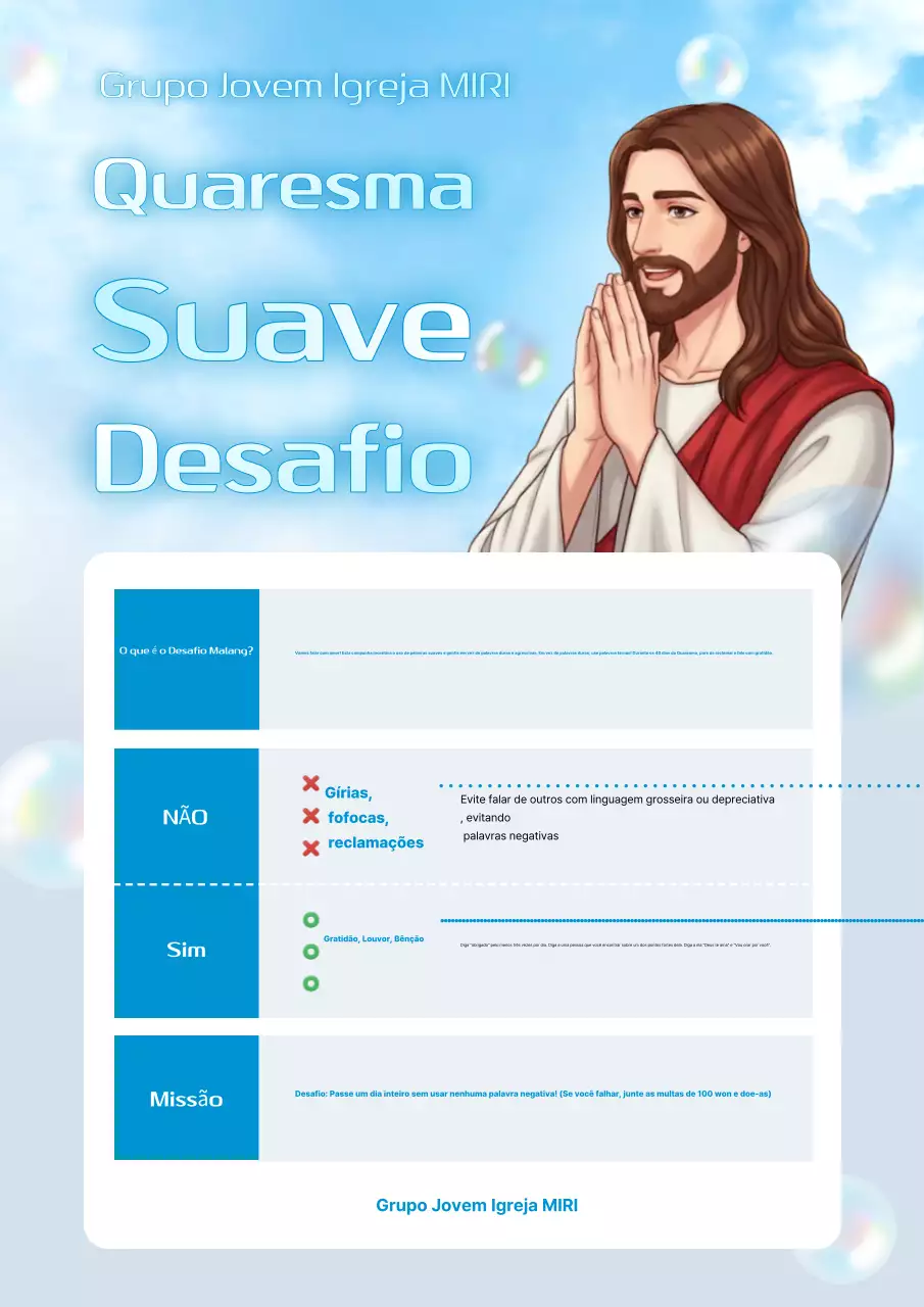 Guia Azul Simples para o Desafio da Quaresma