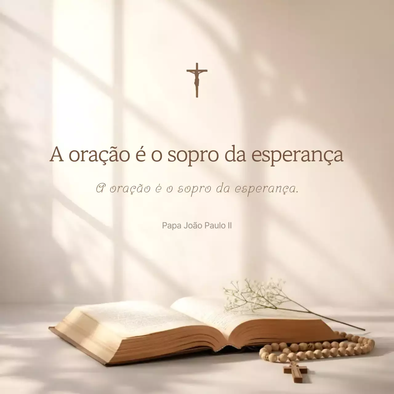 Frases de oração simples em tons de bege
