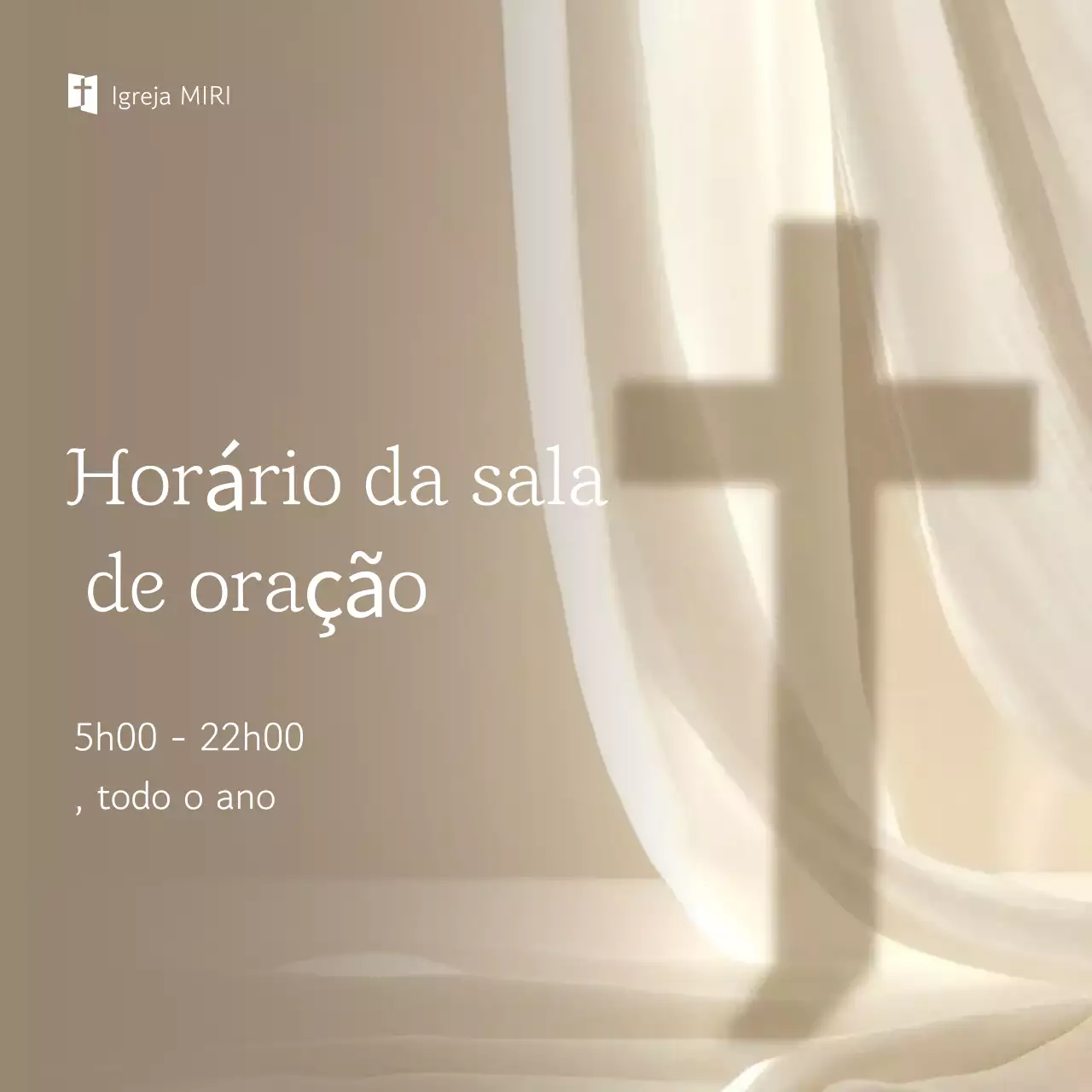 Guia simples para sala de oração bege