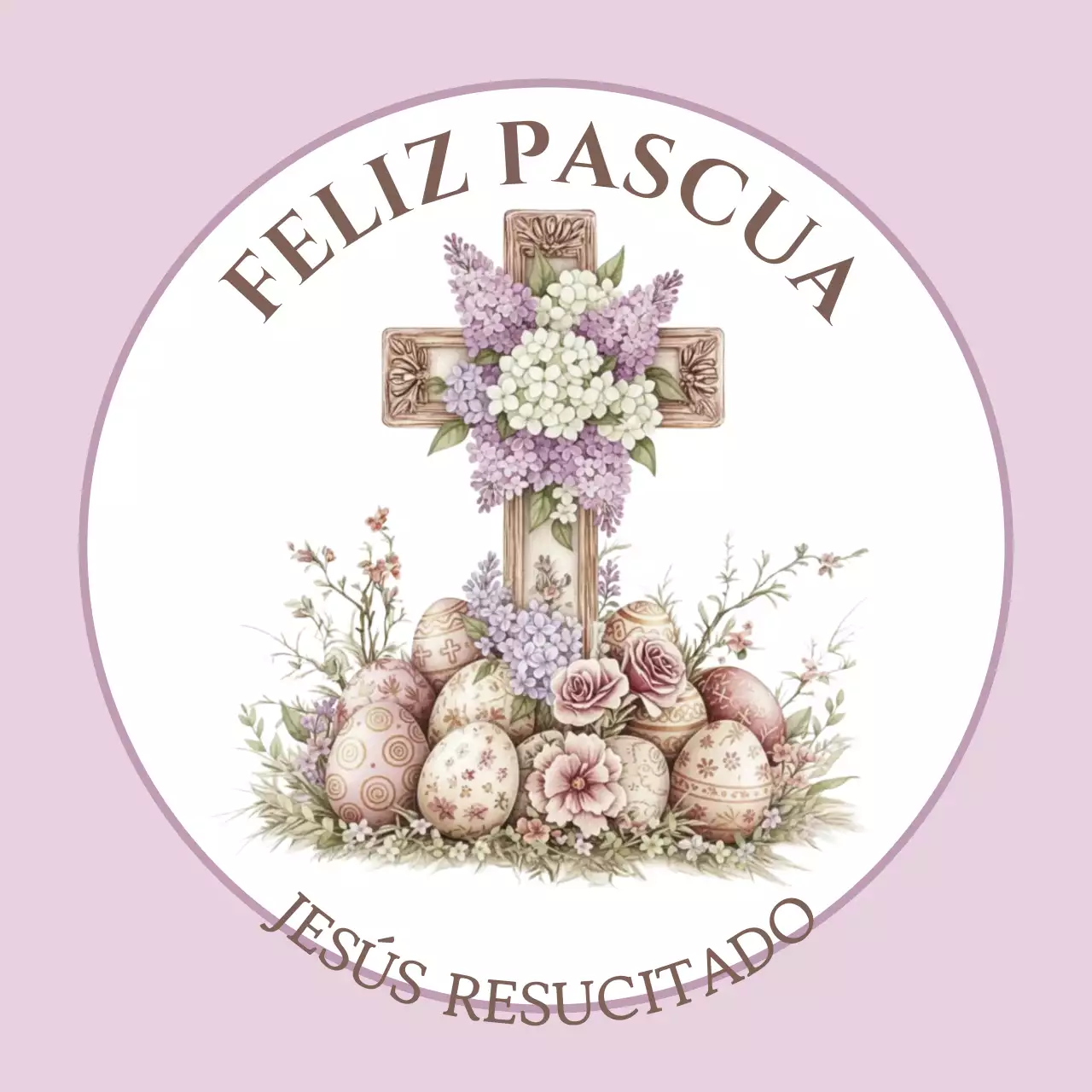 Celebración de Pascua rosa y linda