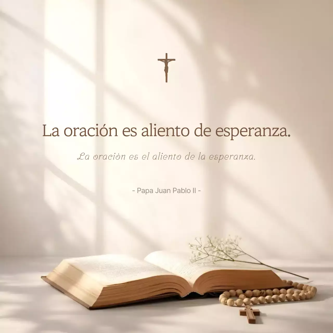 Citas de oración sencillas en beige