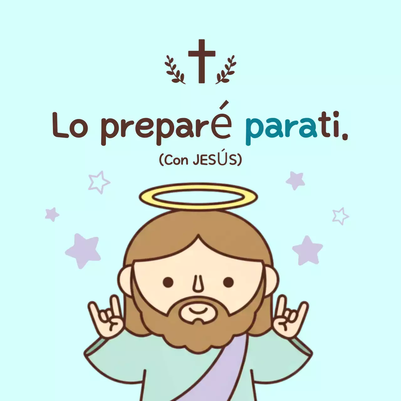 Guía de adoración de la imagen del Niño Jesús azul cielo