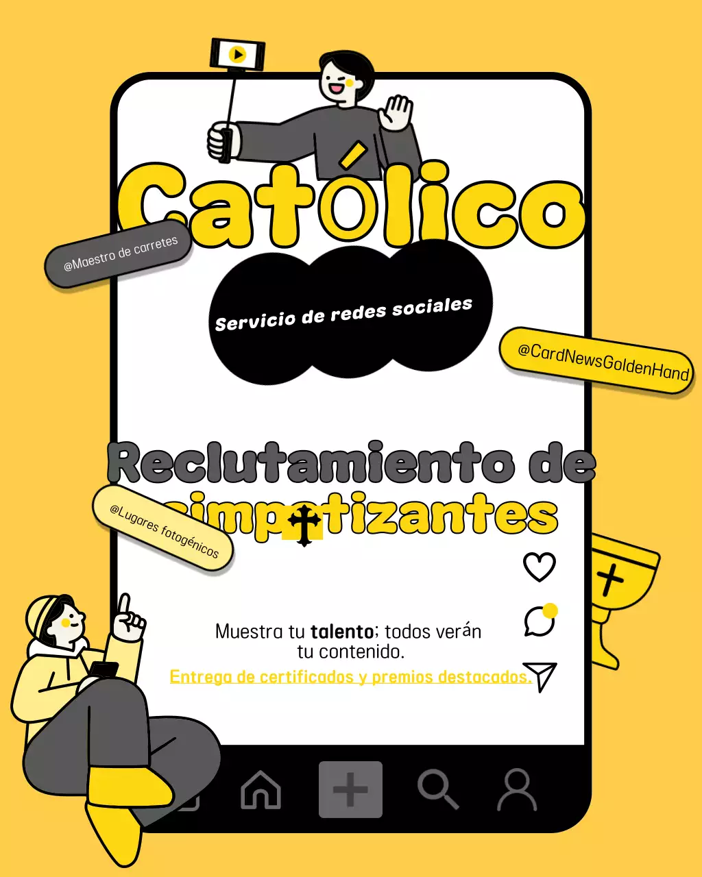 Reclutamiento de SNS católicos sencillos amarillos