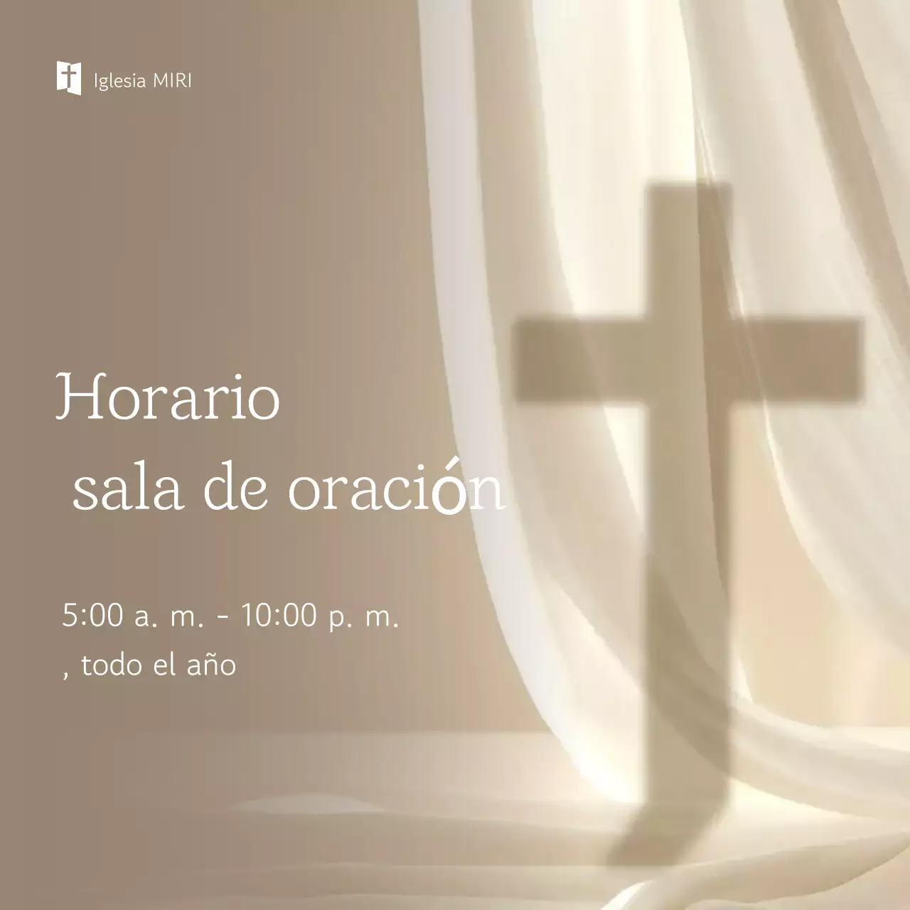 Guía de sala de oración sencilla en beige