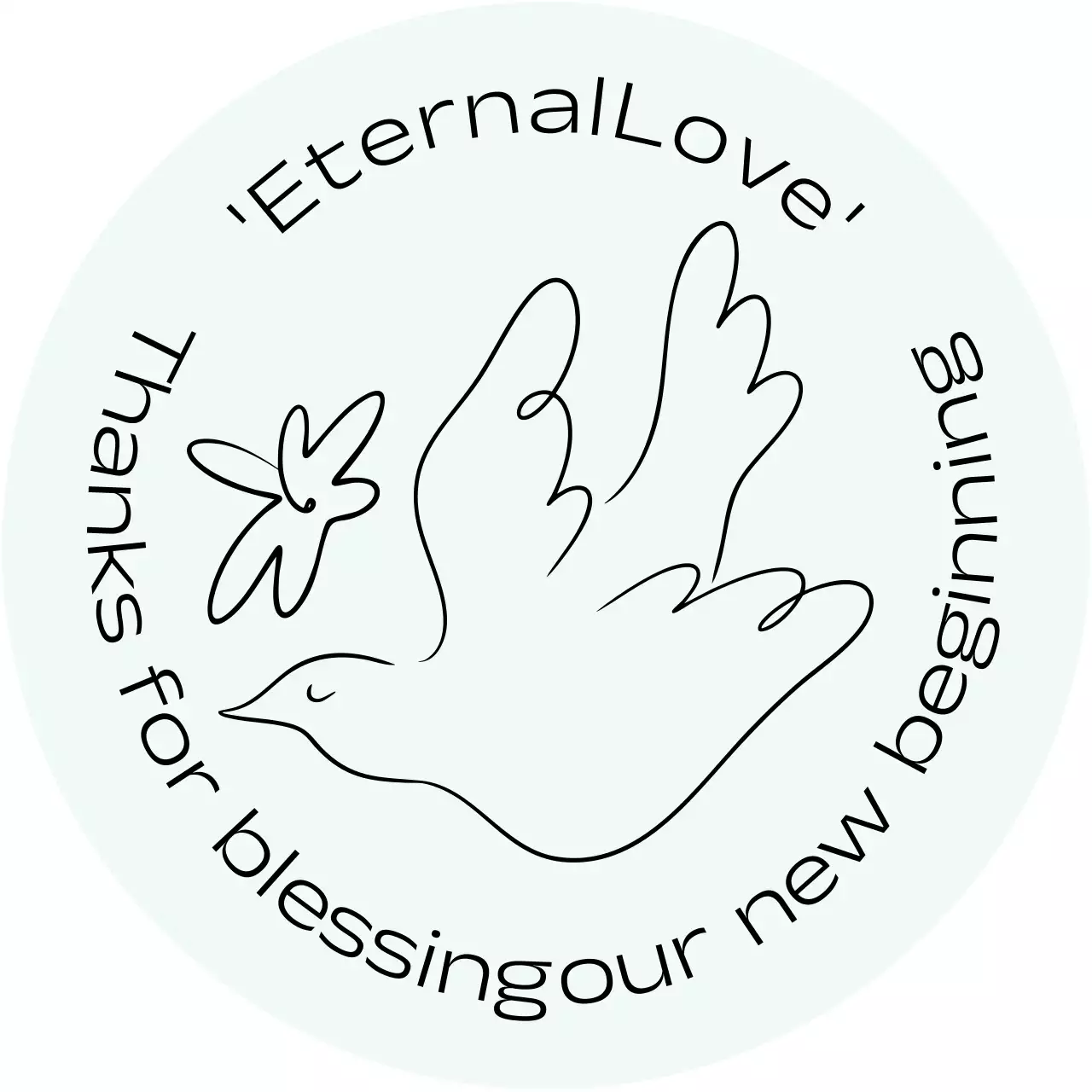 흰색 심플 축복 로고