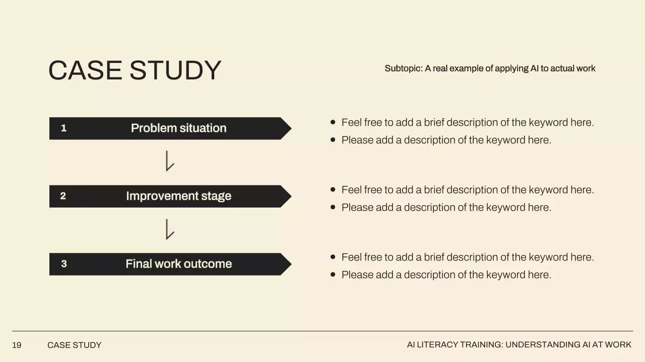 베이지 미니멀 AI 학습 가이드 프레젠테이션