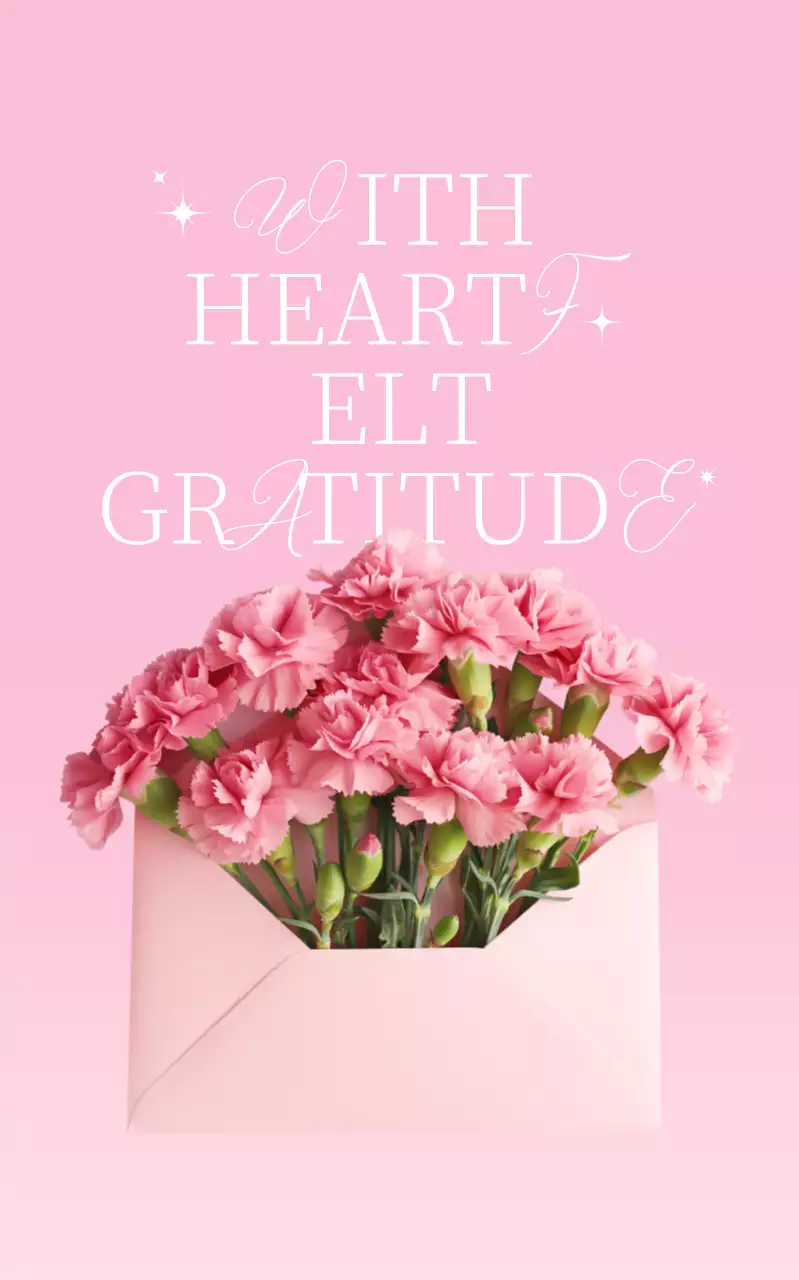 분홍색 아기자기한 감사 기념