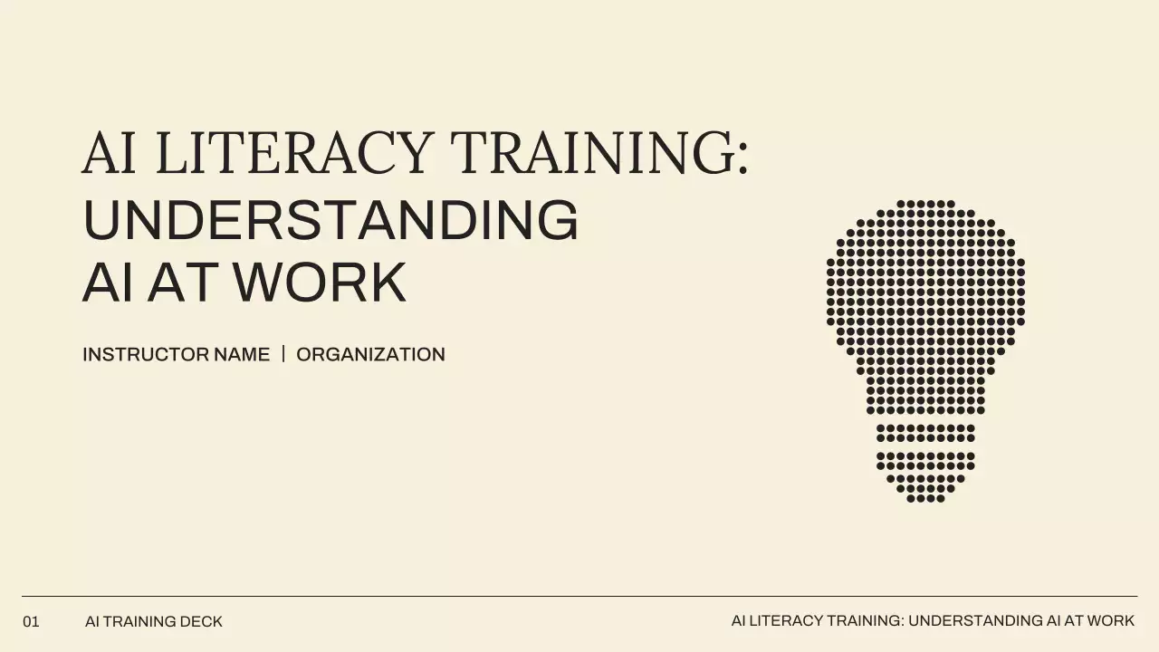 Beige Minimal AI Training Guide Presentation