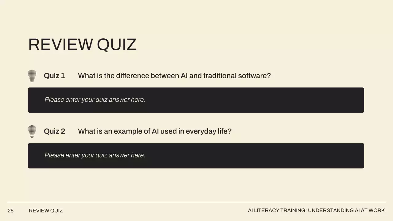 베이지 미니멀 AI 학습 가이드 프레젠테이션